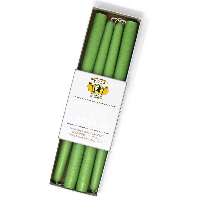 12" Taper Candle  Set, Lime Green - Candles - 1