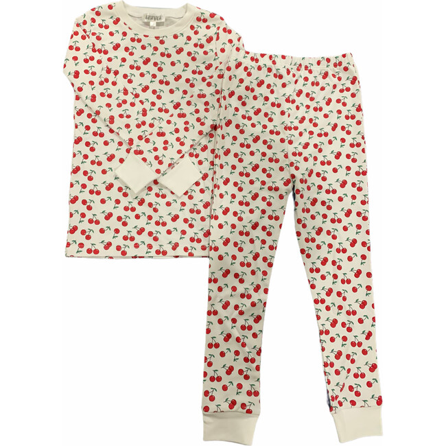 Cherries Kids Pajamas, Red