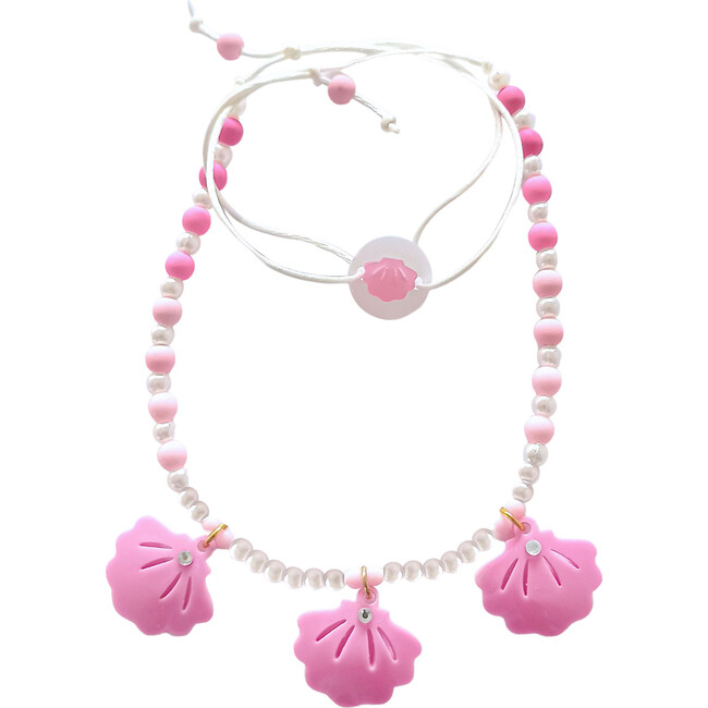 Seashells Pink Beaded Necklace - Necklaces - 1