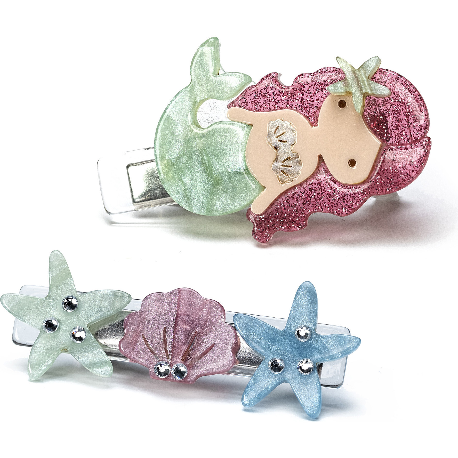 Mermaid Light Green Pearlized Alligator Clip - Hair Accessories - 1