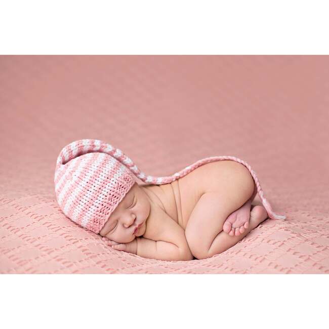 Lucy Stripe Hat, Pink & White - Hats - 2