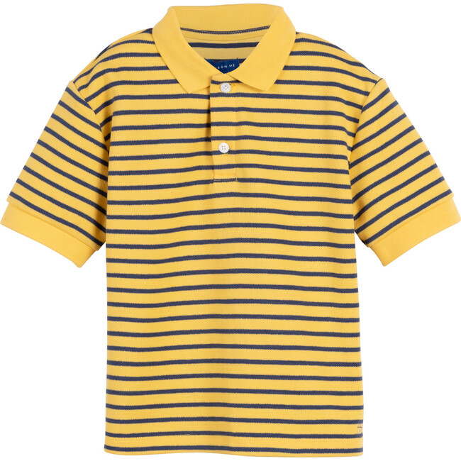 Silas Polo Shirt, Yellow & Denim Stripe