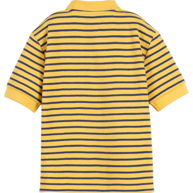 Silas Polo Shirt, Yellow & Denim Stripe - Polo Shirts - 2