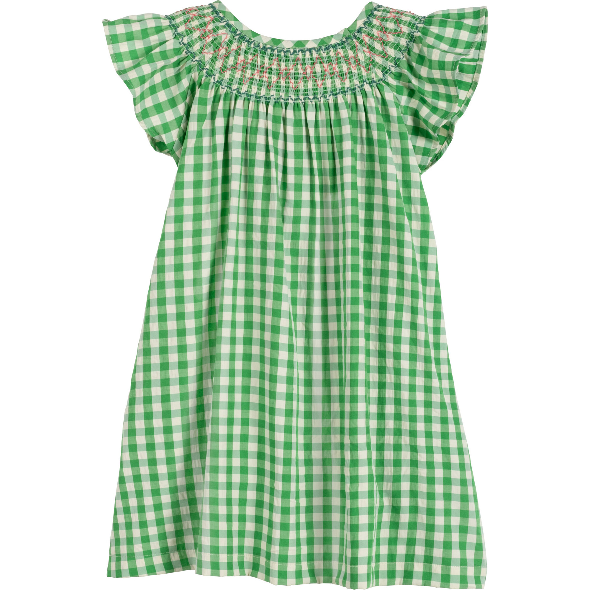 Farrah Smocked Yoke Dress, Mint Gingham - Maison Me Dresses | Maisonette