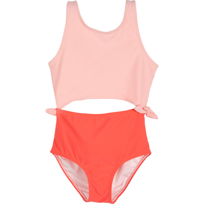 Bianca Cut Out One Piece Swimsuit, Apricot & Tangerine - One Pieces - 1