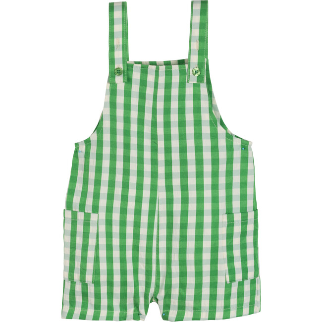 Baby Matteo Overall, Mint Gingham - Rompers - 1