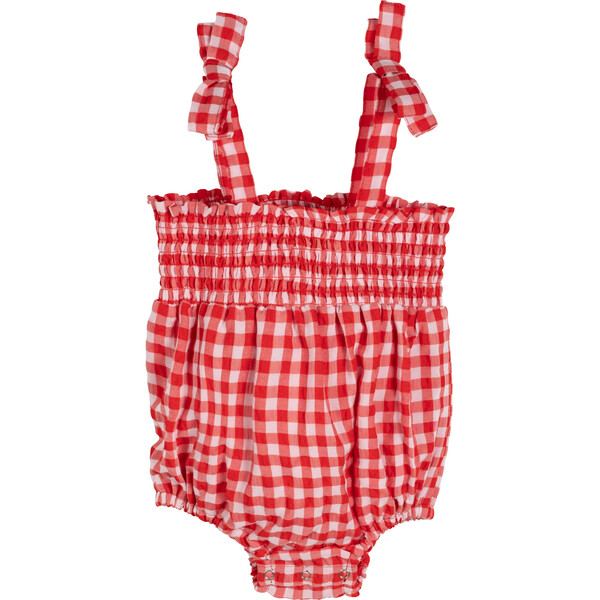 Baby Blakely Smocked Bubble Romper, Vintage Pink & Paprika Gingham ...