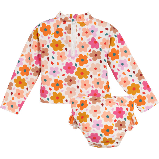 Baby Sloane Bikini Bottom & Rashguard Swimsuit Set, Confetti Floral - Two Pieces - 2