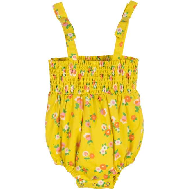 Baby Blakely Smocked Bubble Romper, Floral Buttercup