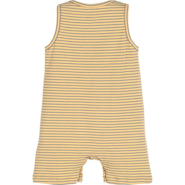 Baby Vincent Romper, Yellow & Denim Stripe - Rompers - 2