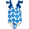 Shelly Scoop Neck Lower Back Suit, Blue Flower Bud - One Pieces - 1 - thumbnail