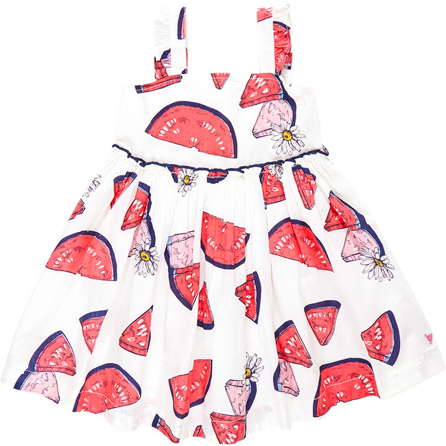 Sierra Smocked Back Ruffle Print Dress, Slice Of Summer