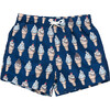 Mens Velcro Back Pocket Swim Trunk, Navy Soft Serve - Swim Trunks - 1 - thumbnail