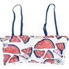 Women's Courtney Front Ruched Print Swim Top, Watermelon Puzzle - One Pieces - 1 - thumbnail