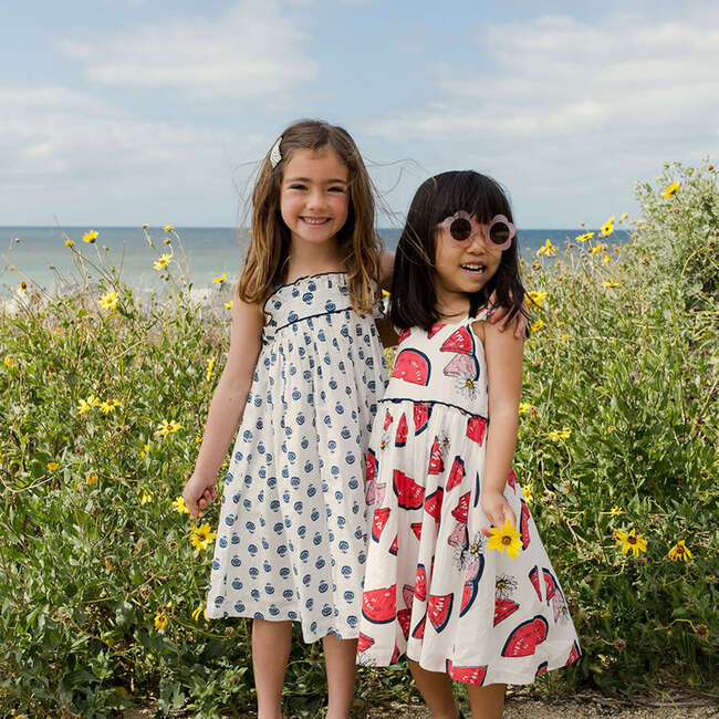 Sierra Smocked Back Ruffle Print Dress, Slice Of Summer - Dresses - 3
