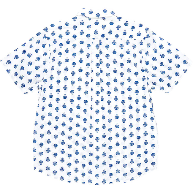 Mens Jack Short Sleeve Shirt, Navy Small Flower - Shirts - 4