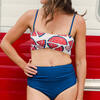 Women's Courtney High Waist Swim Bottom, Navy - Two Pieces - 2