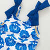 Shelly Scoop Neck Lower Back Suit, Blue Flower Bud - One Pieces - 4