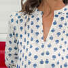 Women's Harris Full Button-Down Dress, Navy Small Flower - Dresses - 3