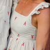 Women's Liv Ruffle Shoulder Strap Print Dress, Lobster Check - Dresses - 3