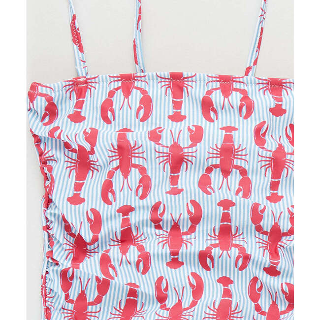 Women's Sam Built-In Bra Cinched Print Suit, Lobster Stripe - One Pieces - 4