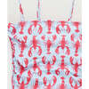 Women's Sam Built-In Bra Cinched Print Suit, Lobster Stripe - One Pieces - 4