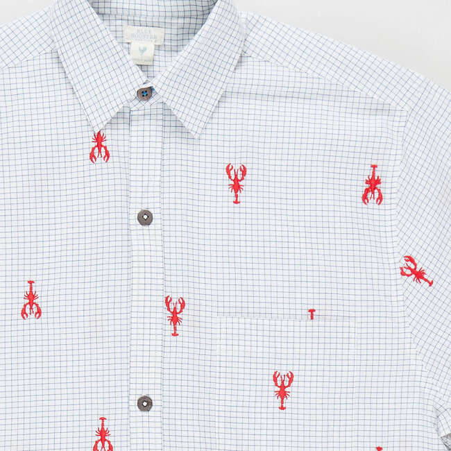 Mens Jack Short Sleeve Print Shirt, Lobster Check - Shirts - 4