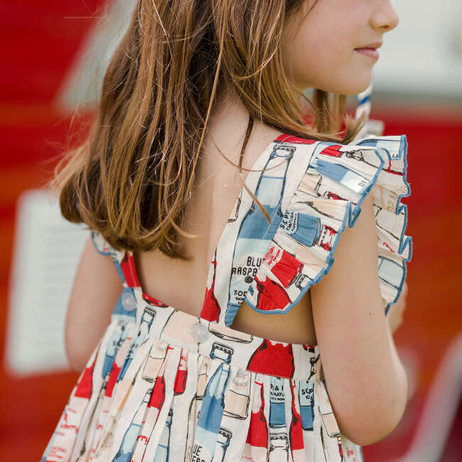 Liv Ruffle Strap Fully Lined Print Dress, Soda Pop - Dresses - 4