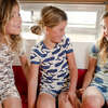 Bamboo Short Sleeve Pajama Set, Blue Whales - Pajamas - 2
