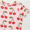 Bamboo Short Sleeve Pajama Set, Pink Cherries - Pajamas - 4