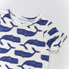 Bamboo Short Sleeve Pajama Set, Blue Whales - Pajamas - 4