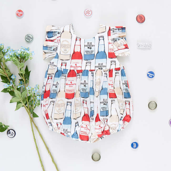 Baby Girls Liv Ruffle Print Bubble, Soda Pop - Onesies - 3
