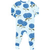 Baby Bamboo Short Sleeve Romper, Light Blue Hydrangeas - Rompers - 4