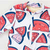 Arden 3/4 Zipper Front Long Sleeve Print Suit, Watermelon Puzzle - One Pieces - 4