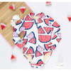 Baby Girls Arden 3/4 Zipper Front Long Sleeve Print Suit, Watermelon Puzzle - One Pieces - 4