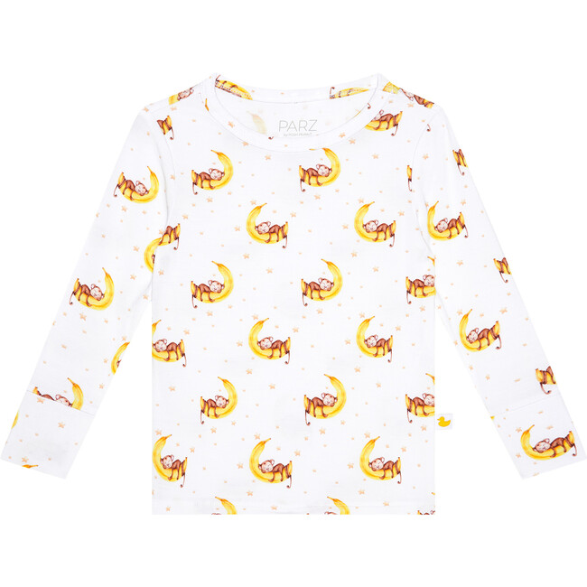 Finley Long Sleeve Basic Pajama, White - Pajamas - 2
