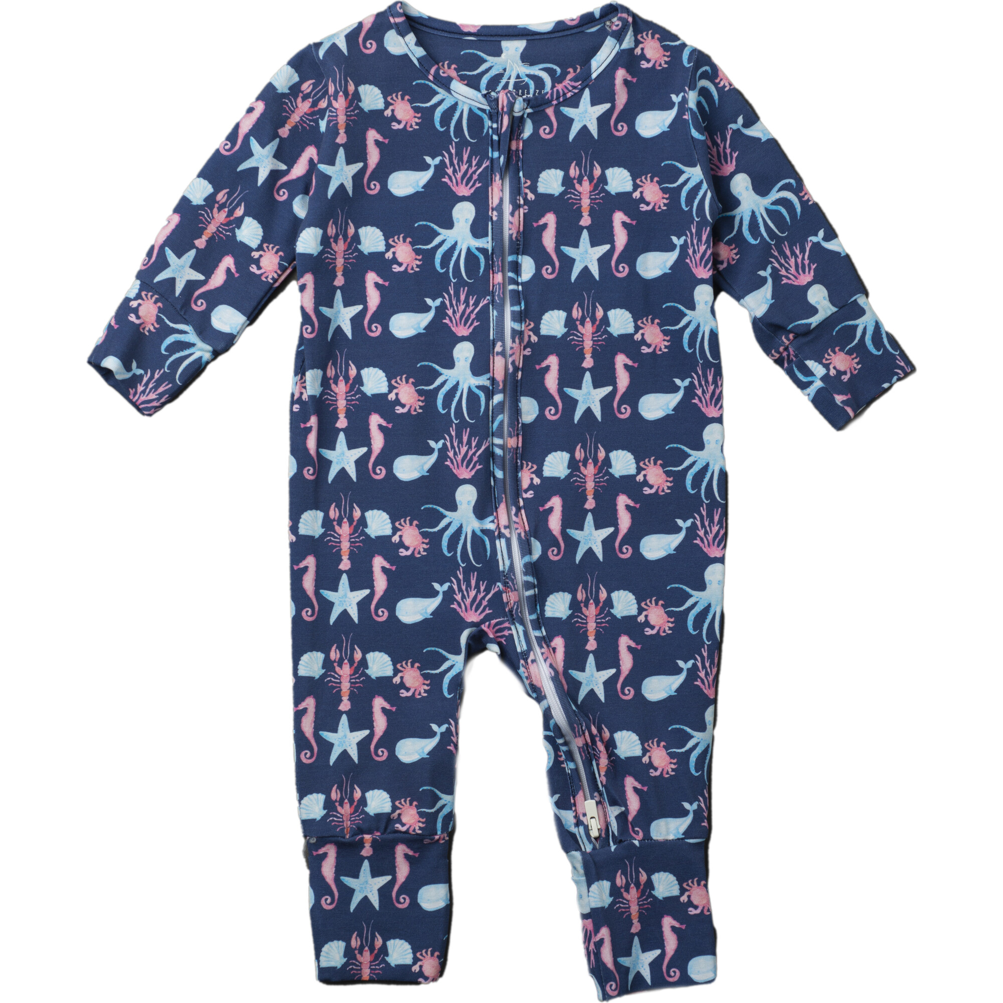 Double Zip One-Piece, Down Under Navy - Pajamas - 1