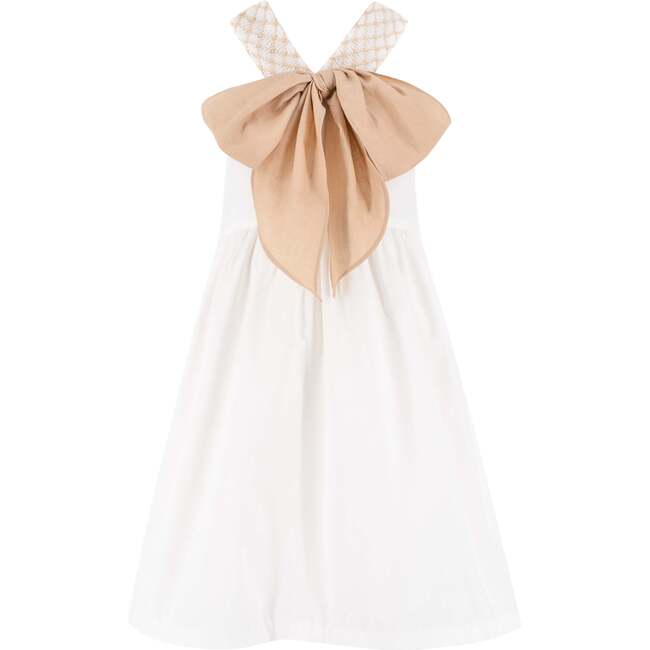 Il Pellicano Girls Statement Bow Dress, White - Dresses - 1