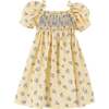 Positano Girl Puff Sleeve Dress, Yellow Floral - Dresses - 1 - thumbnail