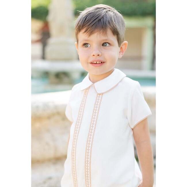 Il Pellicano Baby Boy Embroidered Bubble, White - Onesies - 2