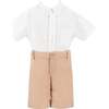 Il Pellicano Button Front Boy Set, White - Mixed Apparel Set - 1 - thumbnail