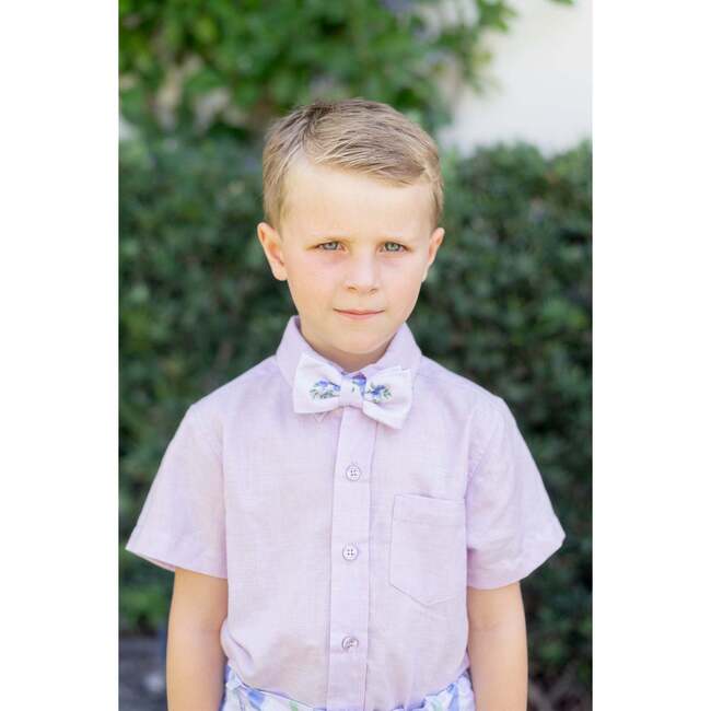 Positano Button Front Boy Set, Lavender Stripe - Mixed Apparel Set - 2