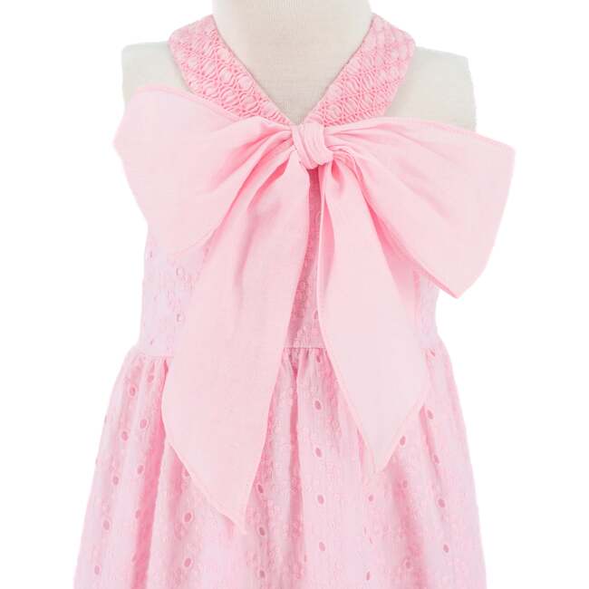 Il Pellicano Girls Eyelet Dress, Pink - Dresses - 3