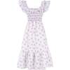 Positano Women's Flutter Sleeve Violet Dress, Lavender - Dresses - 1 - thumbnail