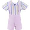 Positano Baby Boy Overall Set, Lavender - Overalls - 1 - thumbnail