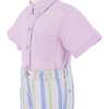 Positano Button Front Boy Set, Lavender Stripe - Mixed Apparel Set - 3 - thumbnail