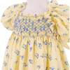 Positano Girl Puff Sleeve Dress, Yellow Floral - Dresses - 3 - thumbnail