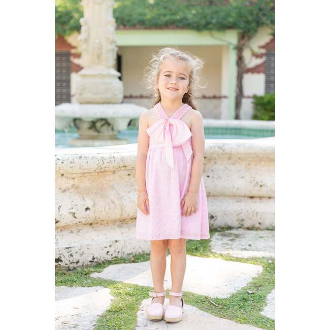 Il Pellicano Girls Eyelet Dress, Pink - Dresses - 5