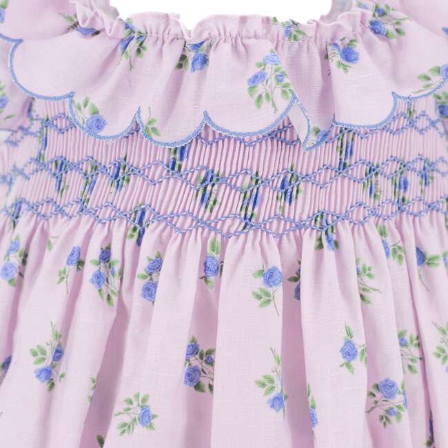 Positano Girls Flutter Sleeve Dress, Lavender Floral - Dresses - 3