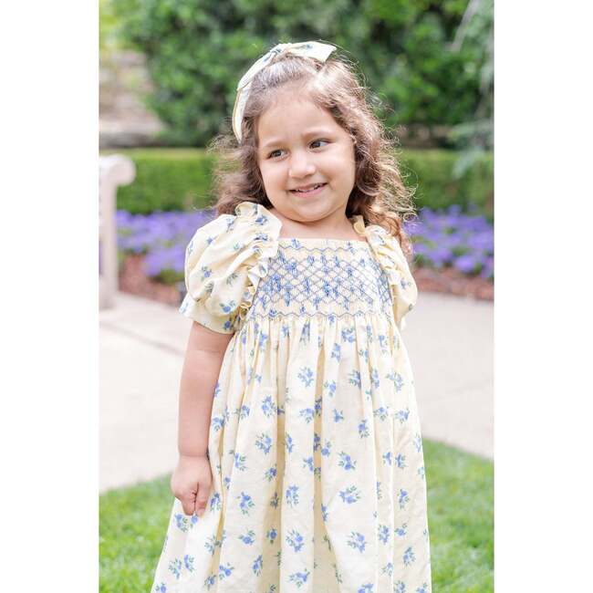 Positano Girl Puff Sleeve Dress, Yellow Floral - Dresses - 4